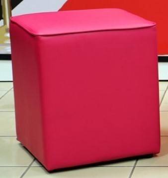 Pouf Simili cuir fuchsia